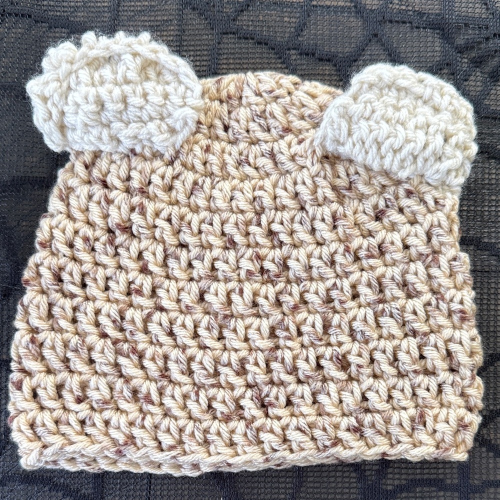 Handmade Crochet Infant Beanie with Ears